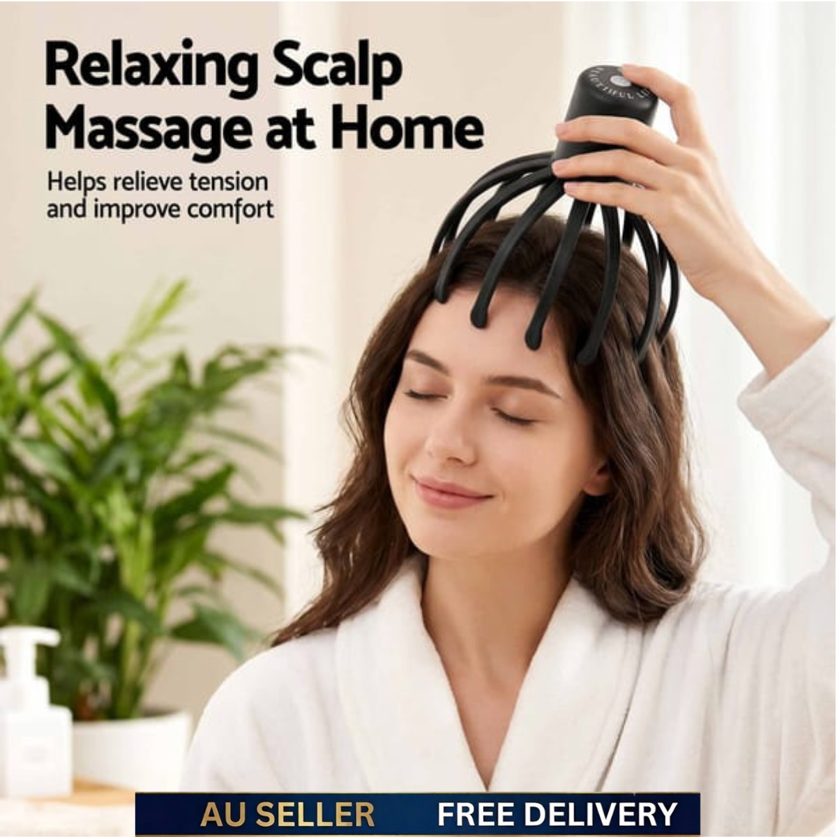 Livemor Rechargeable Head Massager Electric Scalp Massage 360° Cordless Relax
