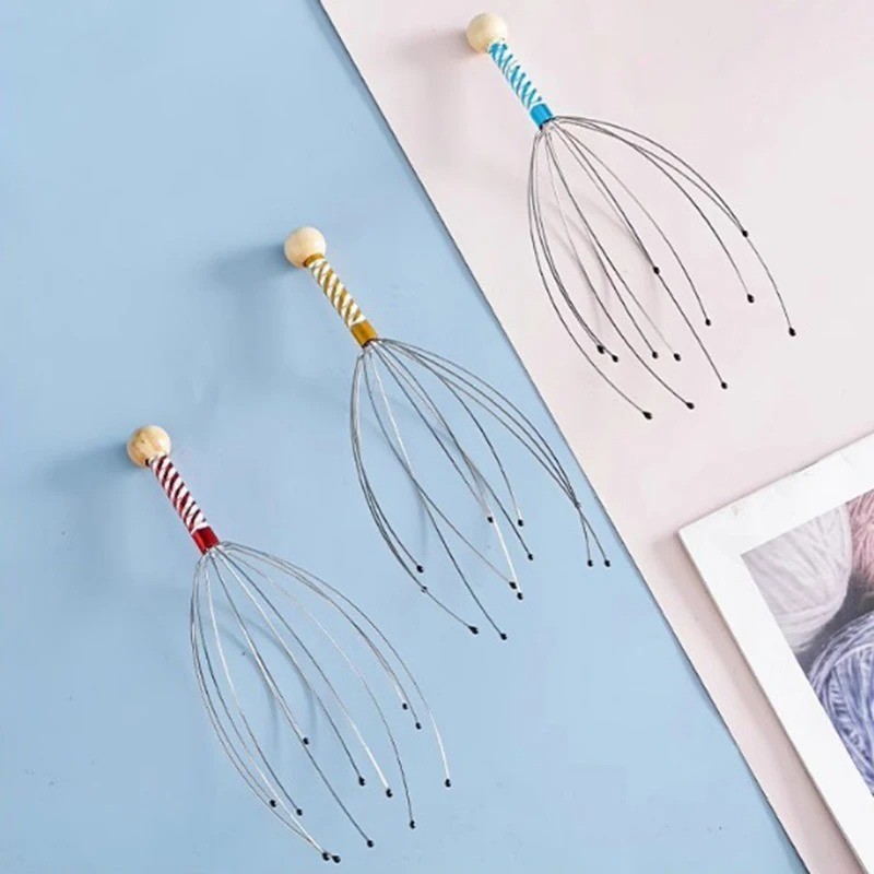 1PC Octopus Head Massager Stainless Steel Scalp Scratcher Stress Relax Tool