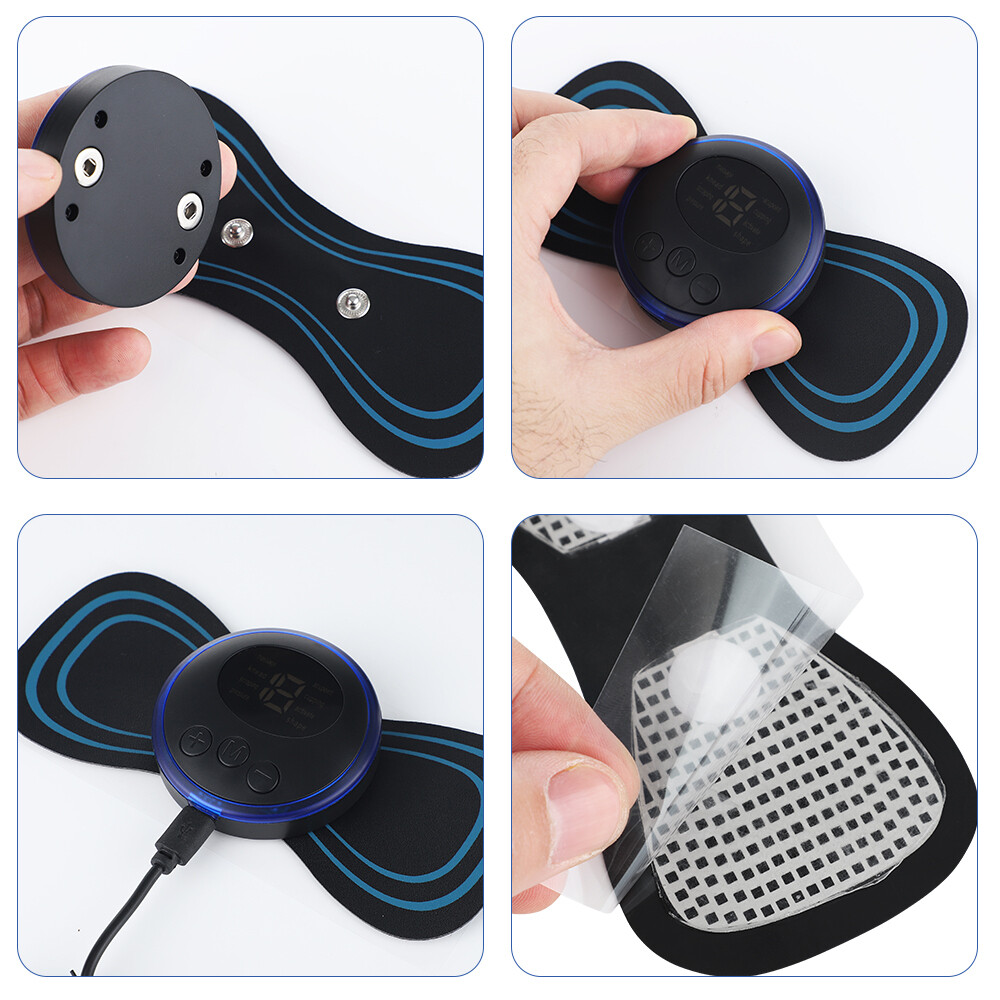 10X Portable Mini Electric Neck Back Massager Patch Stimulator Cervical Massage