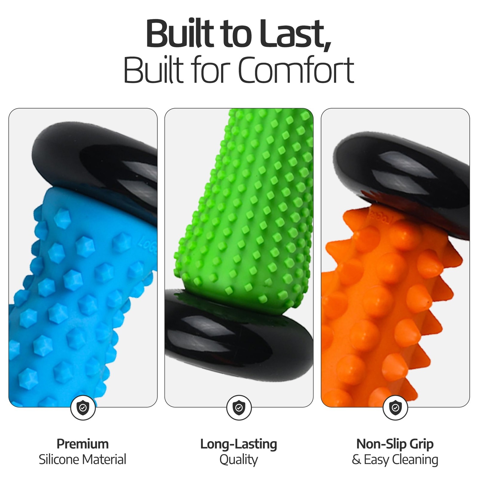 Logest Foot Massage Roller – for Trigger Point Therapy, Blue – Green 2 Pack