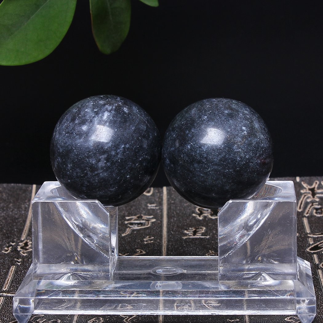 BRABUD 1.4» Chinese Exercise Baoding Balls Dark Grey Marble Health Stress Re…