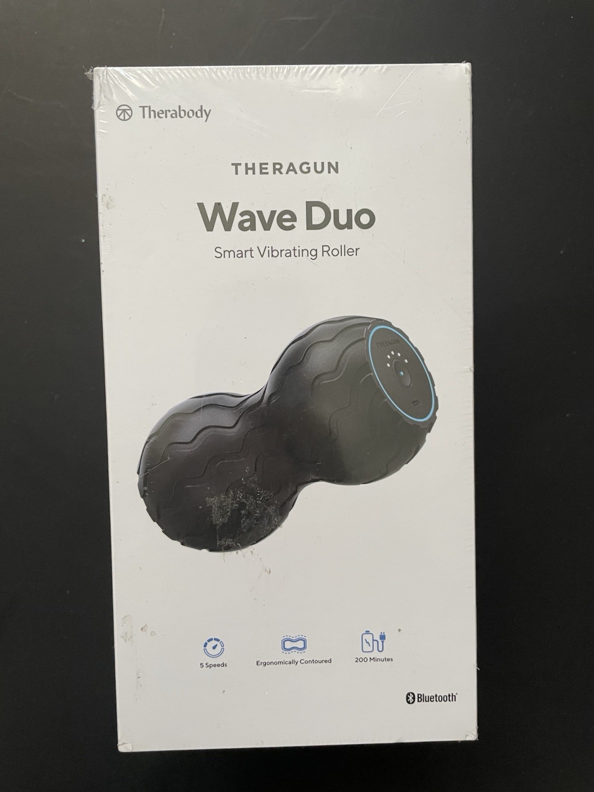 NEW Therabody Wave Duo Vibrating Roller, Black, Bluetooth, USB-C Charging SEALED