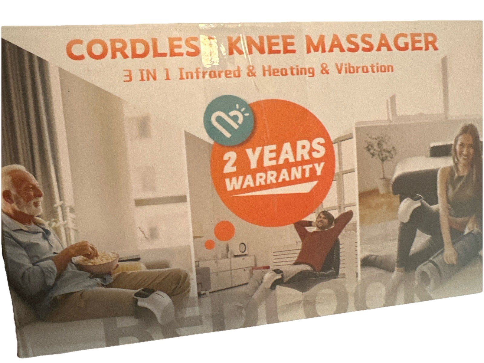 Cordless Knee Massager with LED Screen, Infrared Heat and Vibration