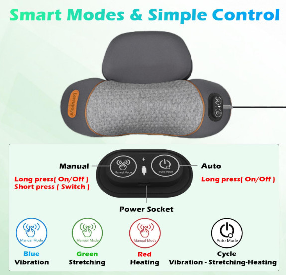 Neck Traction Massage Pillow with Heat – Cervical Support & Relaxation