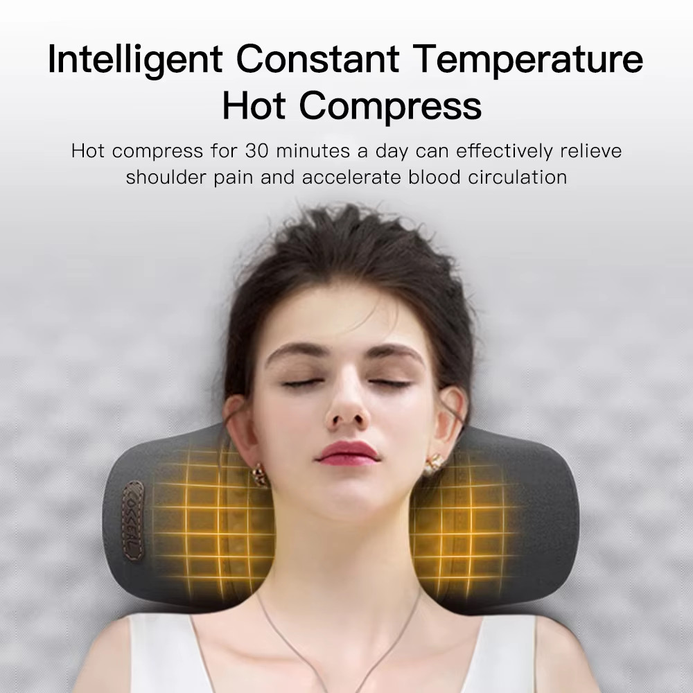 Electric Neck Massager Pillow Cervical Stretcher Heating Vibration Massage Back