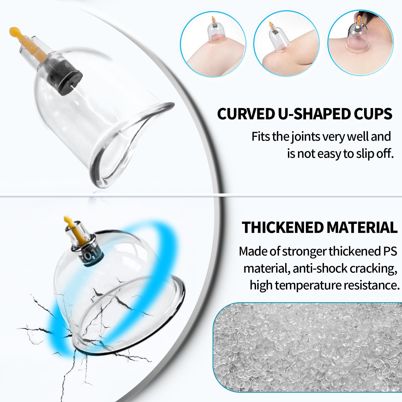 Cupluw Cupping Set, 24 Cups Kit for Massage Therapy, Chinese Clear