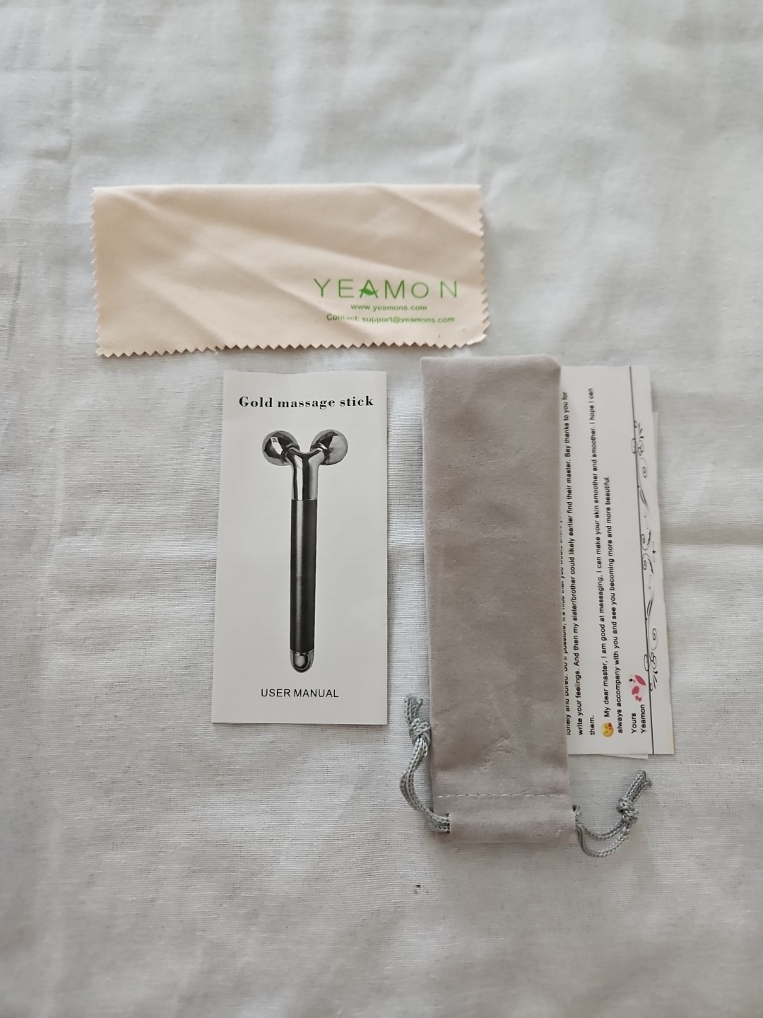 Yeamon 2 in 1 Facial Massager Golden Electric Facial Roller/ Skin Care Tool E5