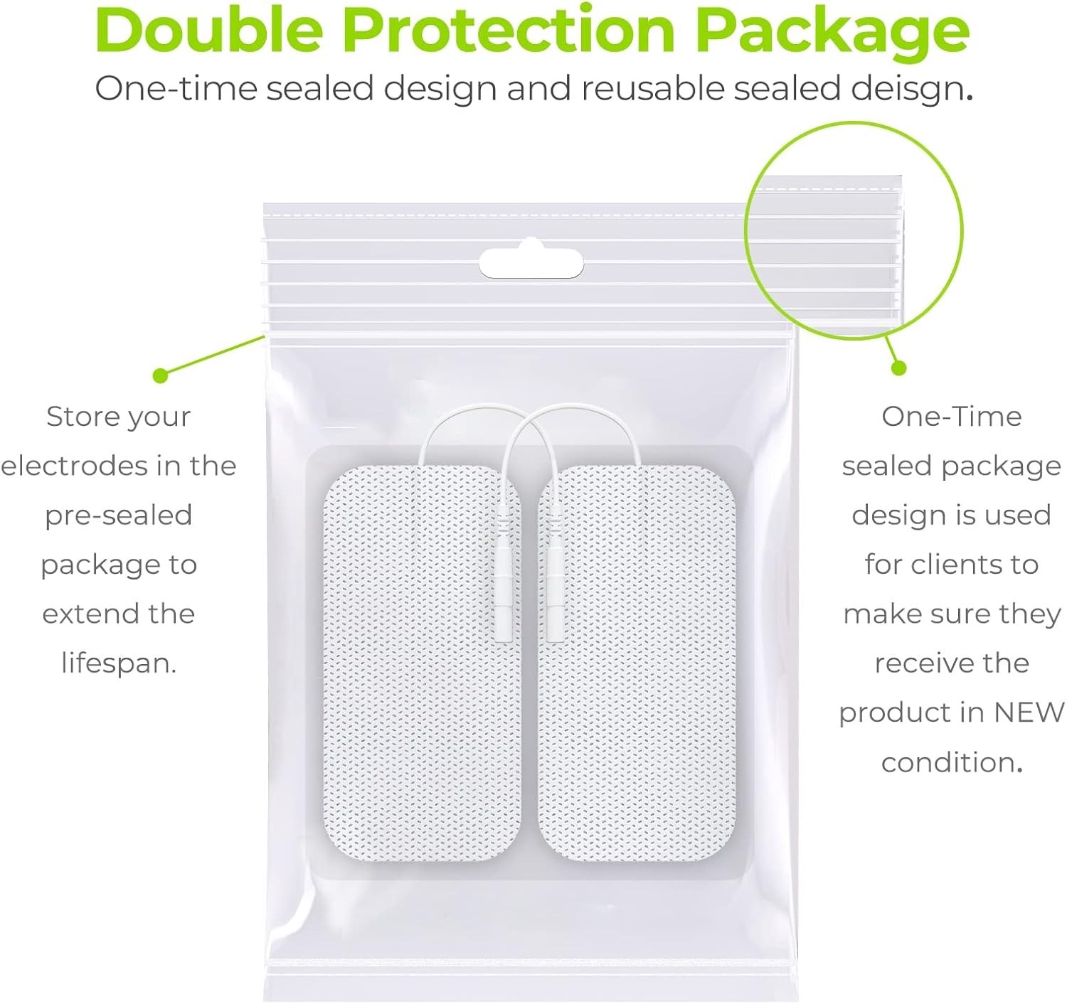 Medical-Grade 10 Count 2″x4″ TENS Electrodes – Skin-Friendly Performance Pack