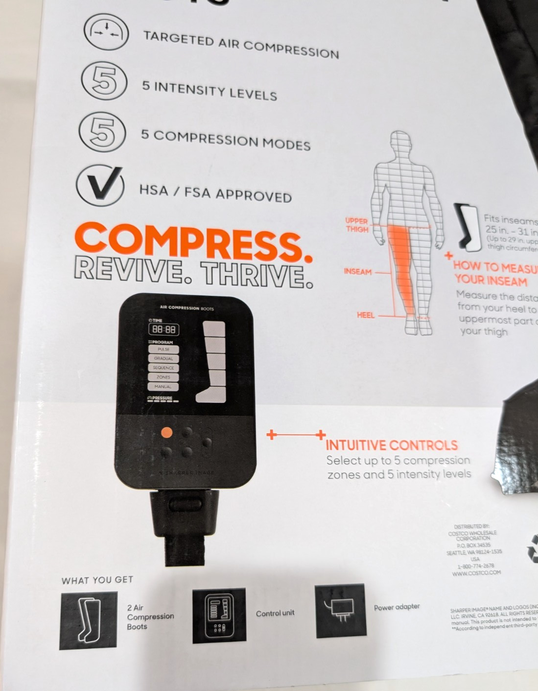 Sharper Image Powerboost Boots Air Compression Leg Massager S/M – Ships Free