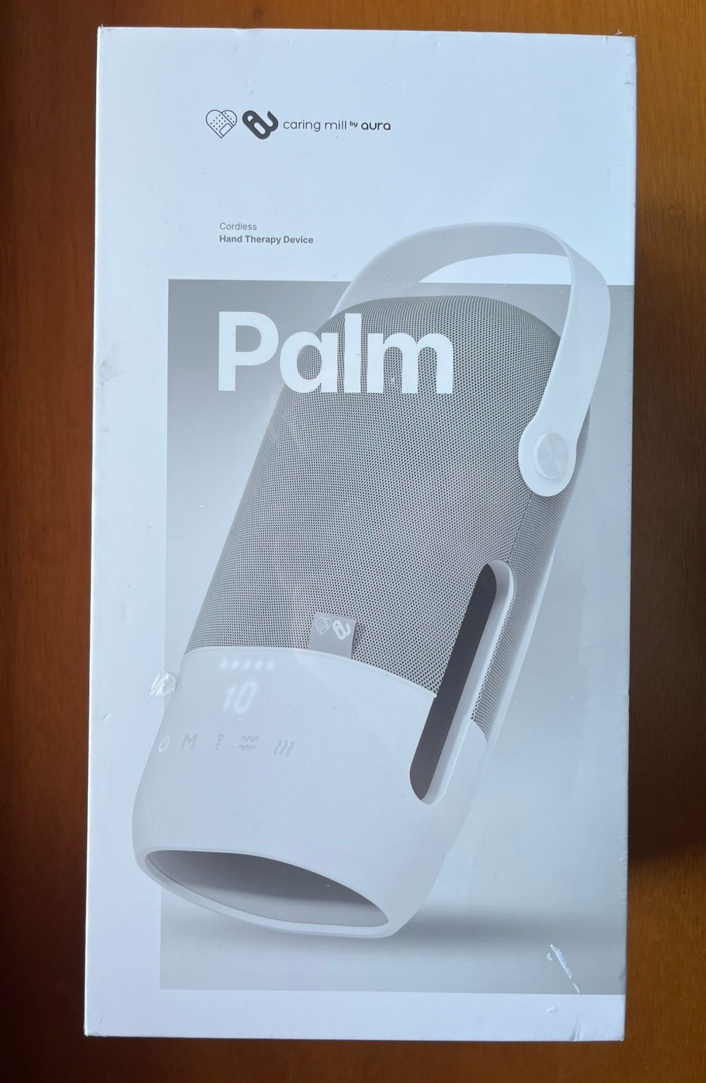 Caring Mill by Aura Cordless Palm Hand Therapy Device in Gray & White CT40