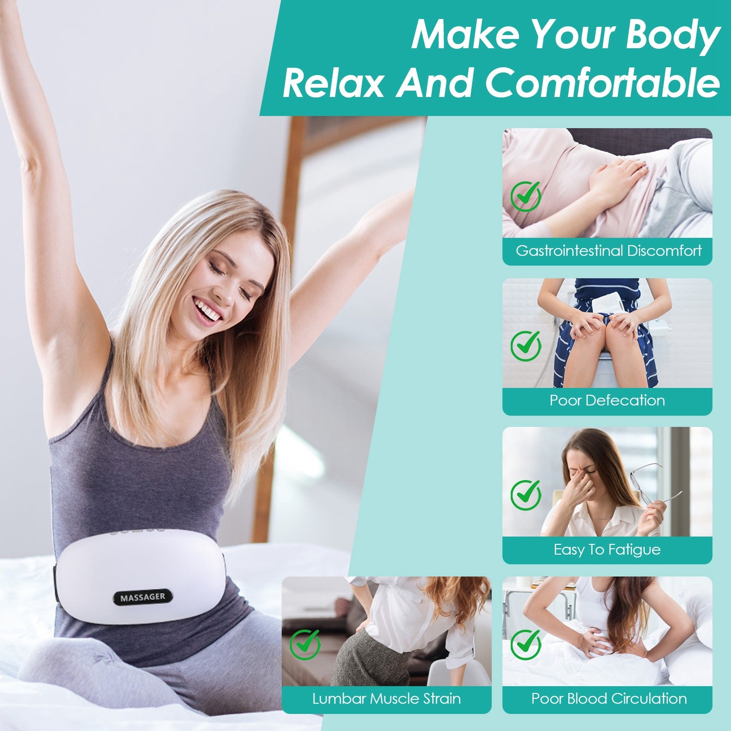 Professional Electric Tummy Massager Adjustable Abdominal Massager with 5 Modes