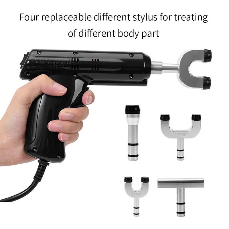 Spine Electric Massage Gun Back Pulse Cervical Correction Tool Bit Manual Back .