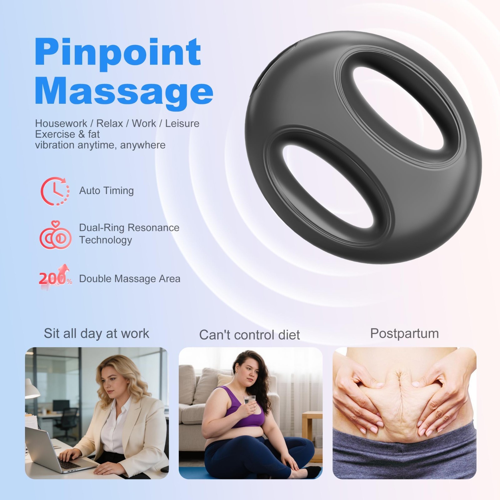 Multifunctional Full-Body Massage Gun, 6 Speeds & 3 Vibration Modes, Pain Relief