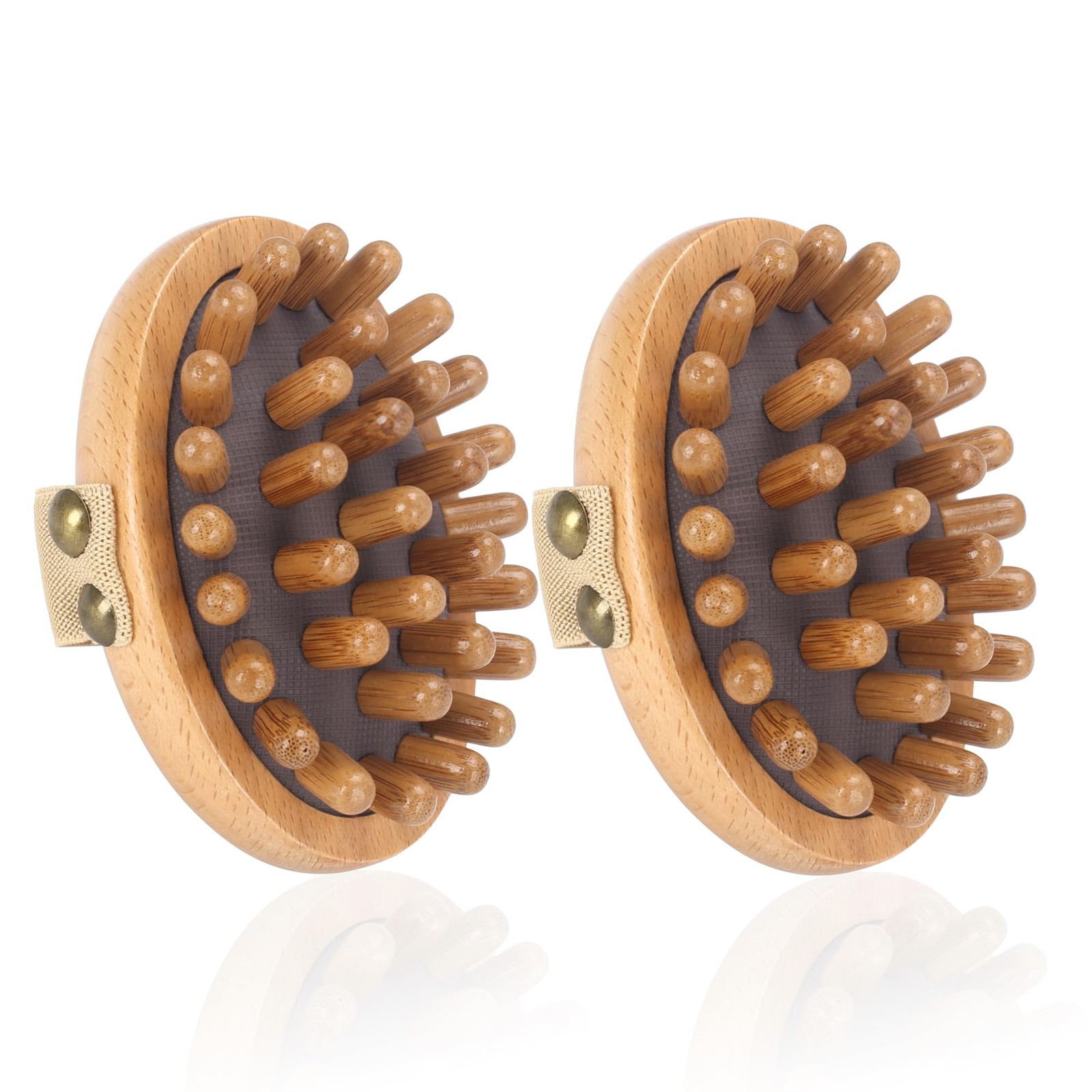 Wood Therapy Massage Tools – 2-Pack Wooden Meridian Massage Brush for Cellulite,