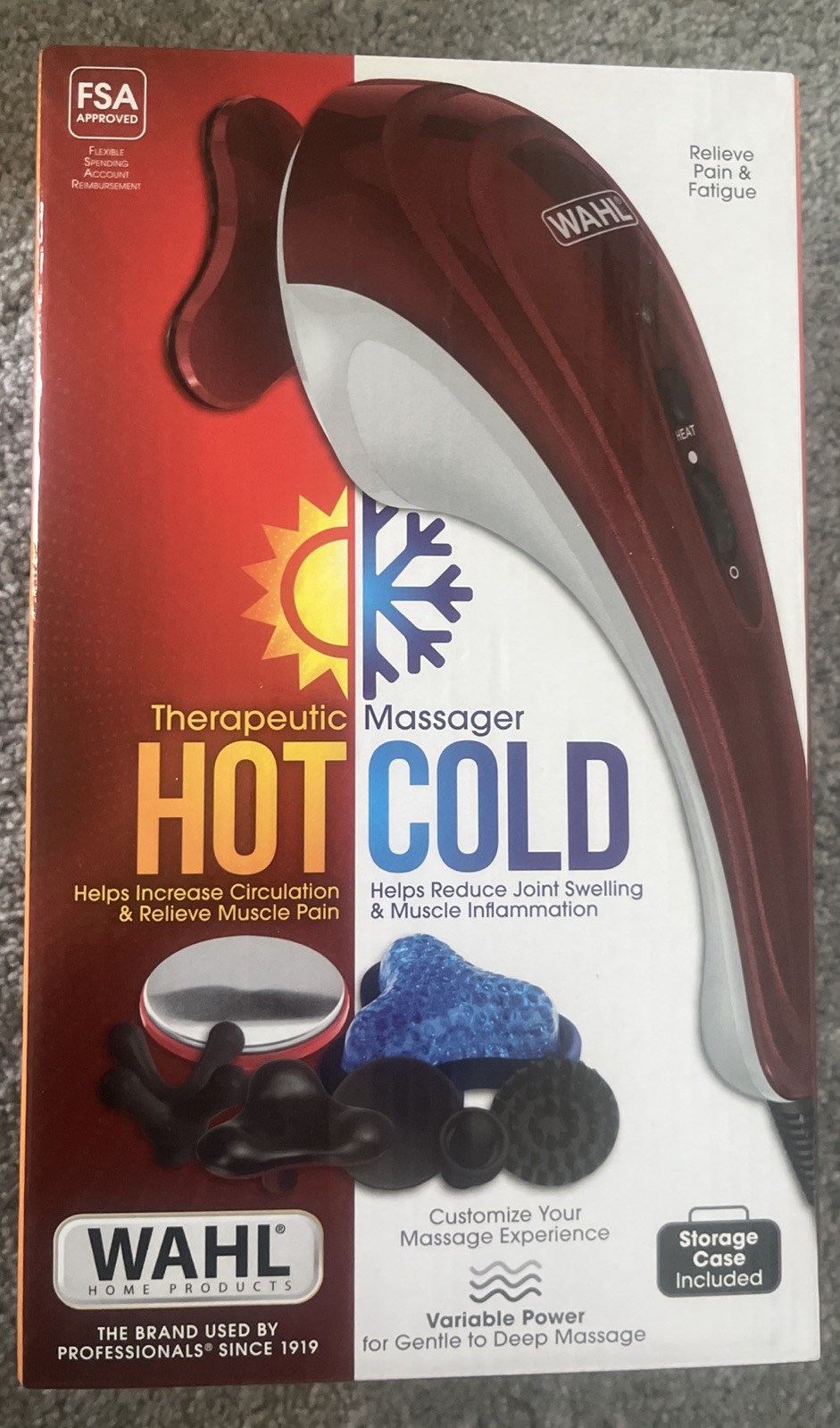 Wahl Therapeutic Hot Cold Handheld Massager Variable Speed Muscle Pain Soreness