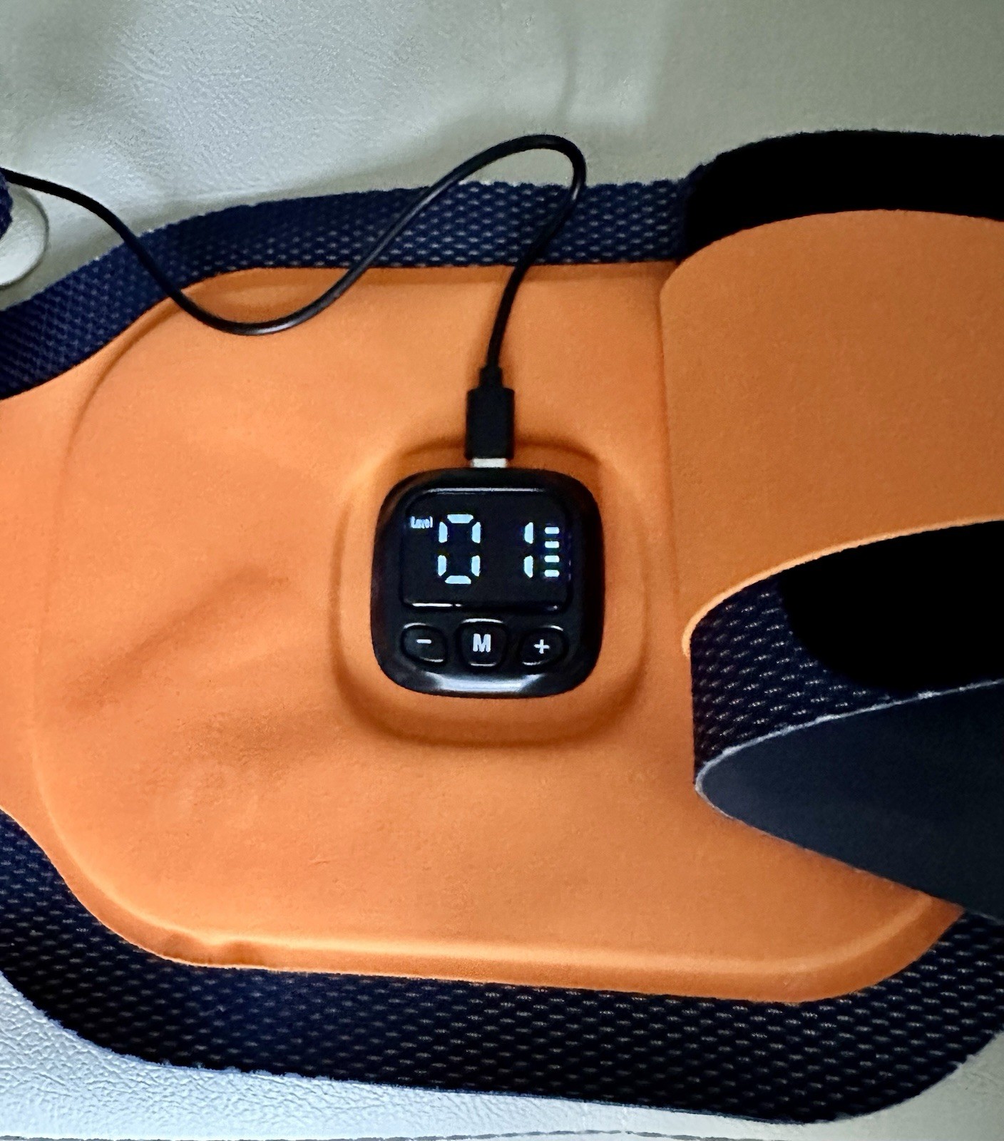 EMS Belt Ab Stimulator – Toning Belt with 10 Modes & 6 Pads, 3-Layer,
