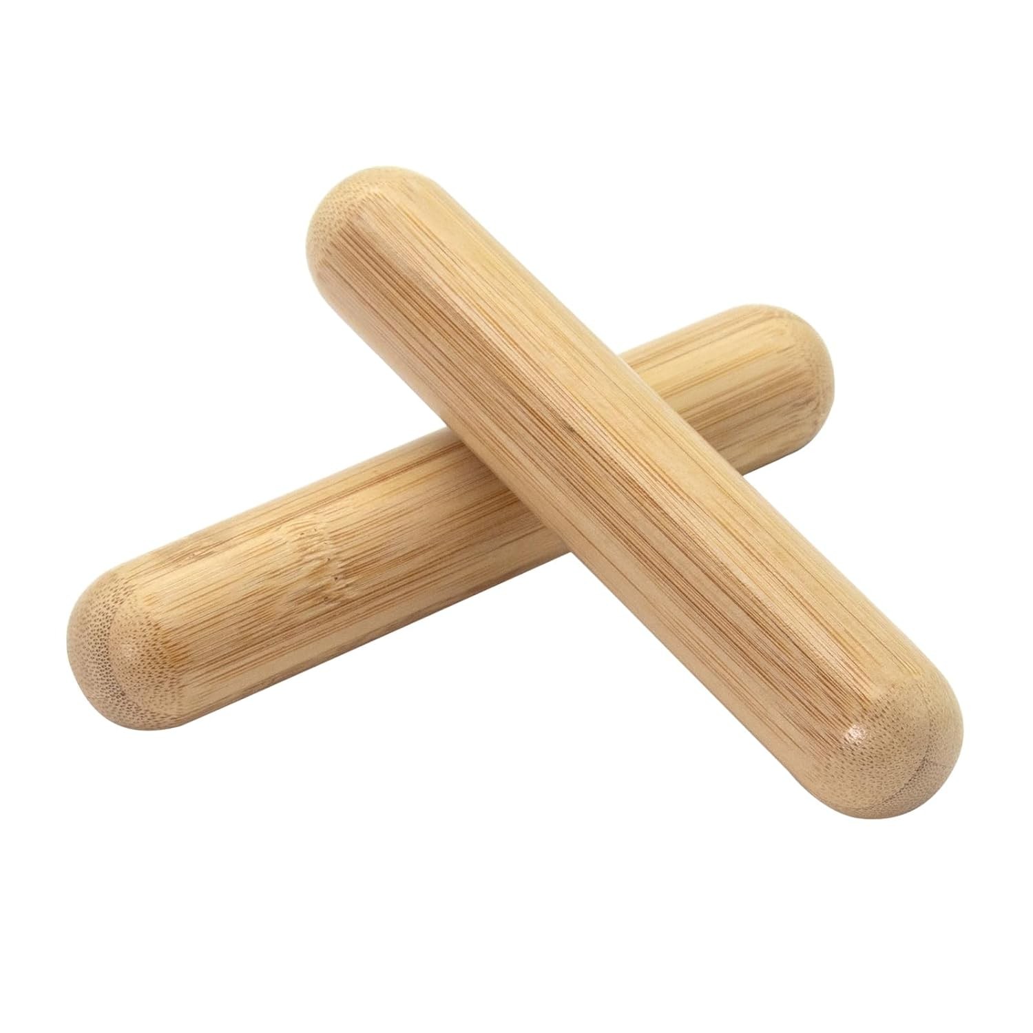 2 PCS Solid Bamboo Massage Stick Set Warm Bamboo Therapy Body Muscle Tool