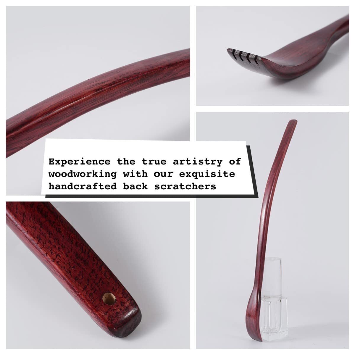 Oversized Wooden Back Scratcher: 18» Extended Curved Handle for Better Reach