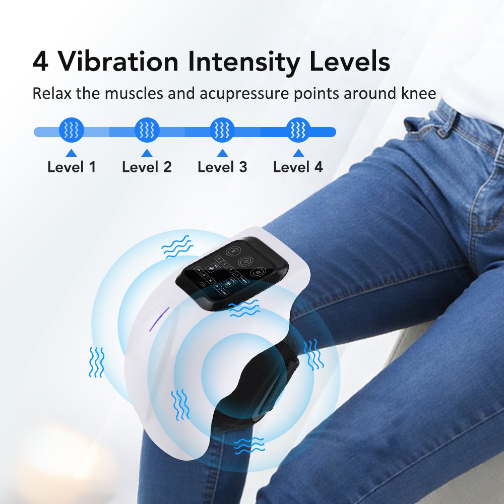 Cordless Knee Massager Heated Vibration Therapy Knee Massager W/ Touch Control
