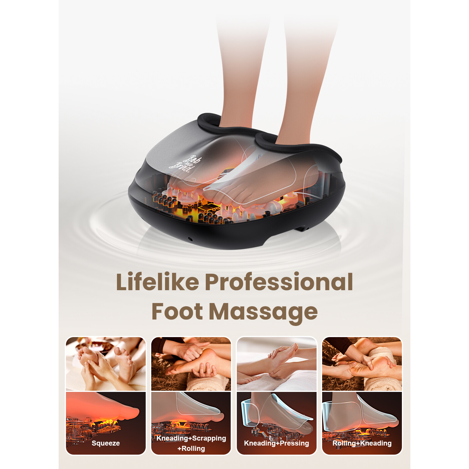 Shiatsu Foot Massager Machine Soothing Heat Compression Foot Wellness Massager