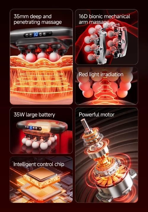 Professional Massage Gun, 16 Heads, 3 Modes, 30 Intensity Levels, 2000mAh Batter