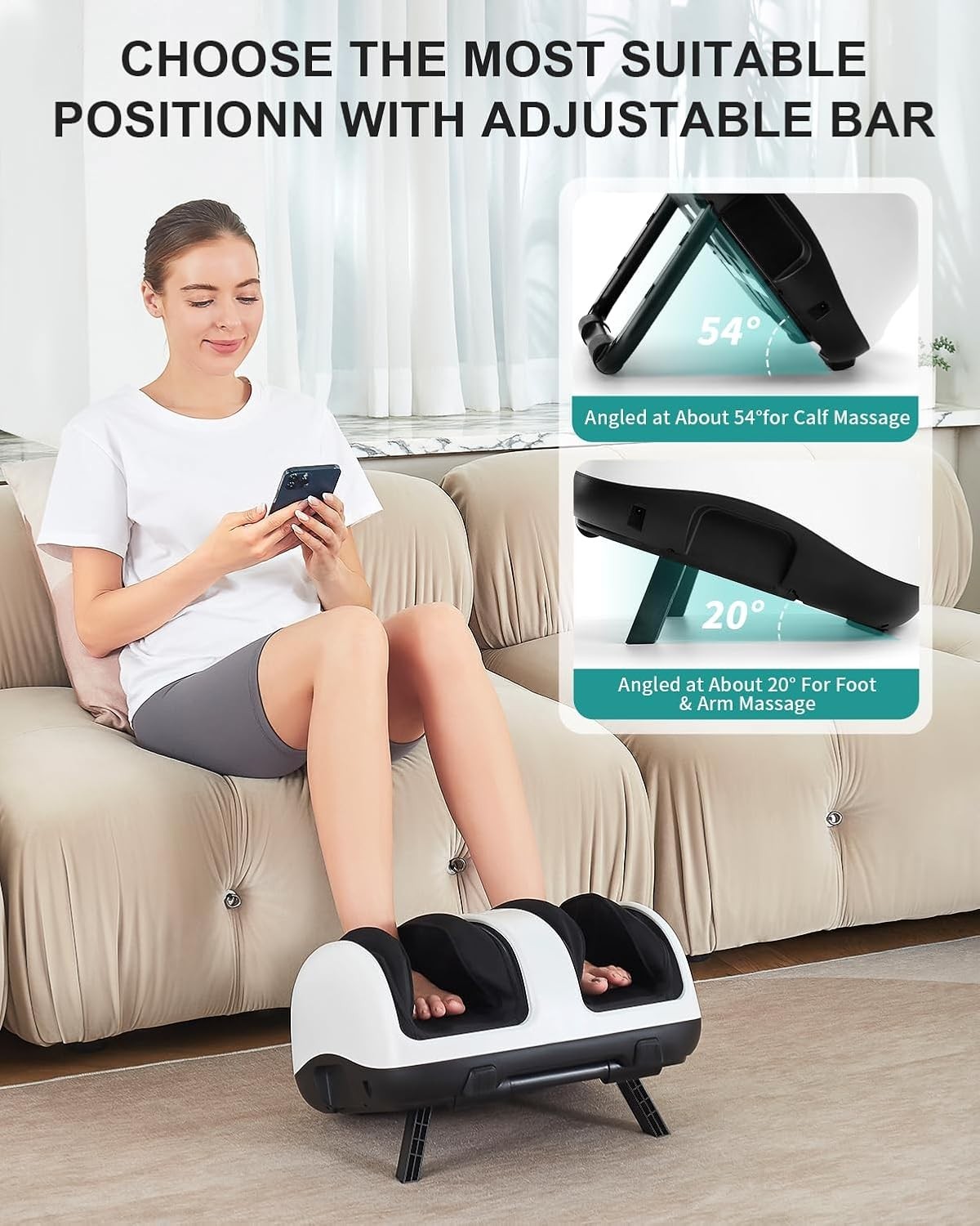 Nekteck Shiatsu NK-FLM01 Smart Therapy Massager for Feet, Calves and Arms