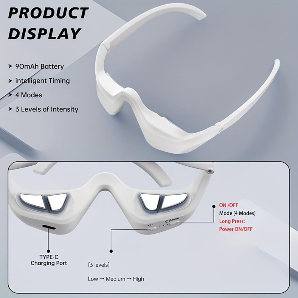 Soothing Compact Portable Rechargeable Easy-To-Use Skin-Friendly 3D Eye Massager