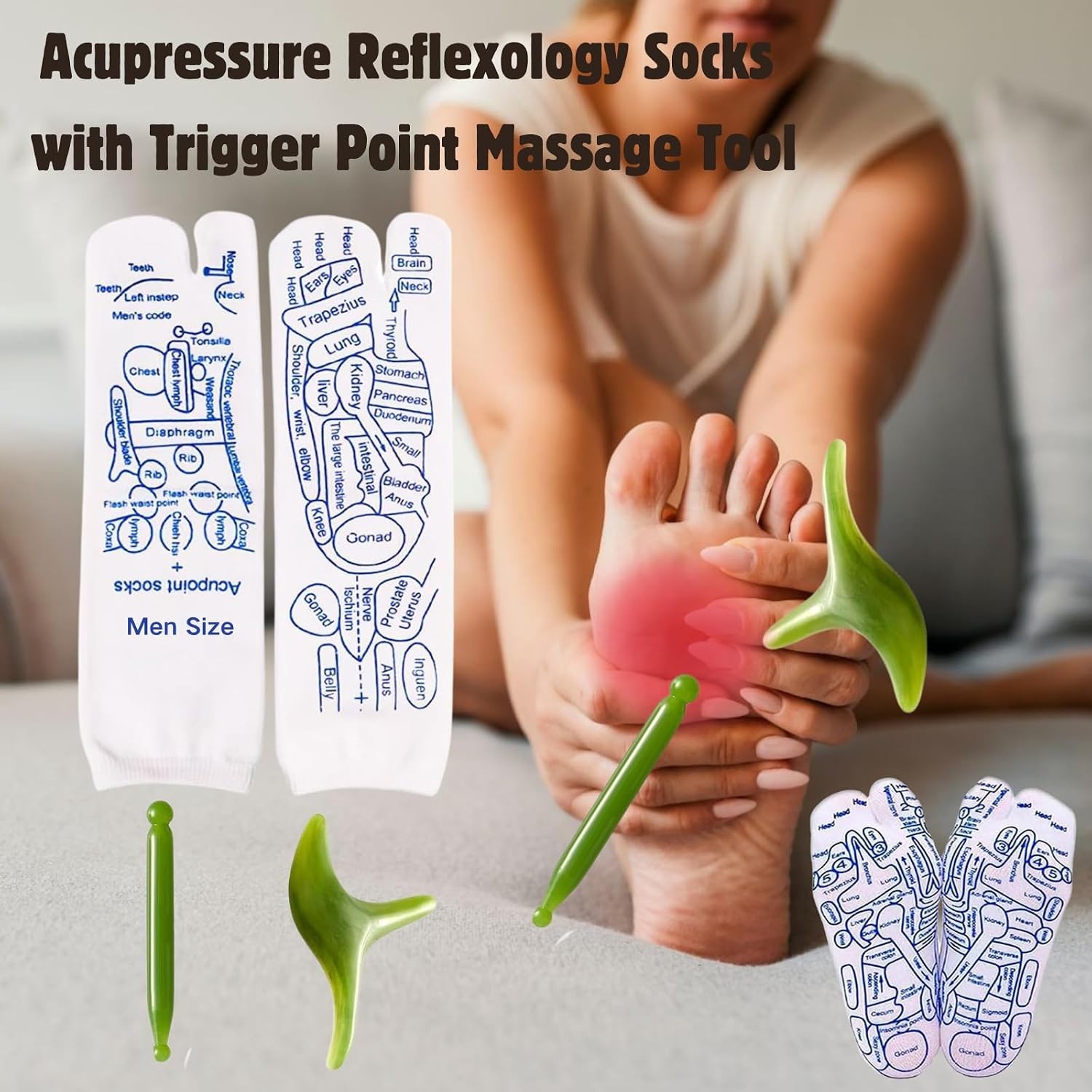 Reflexology Socks with Tools,2 Pair Reflexology Socks with Massage Tool for M…
