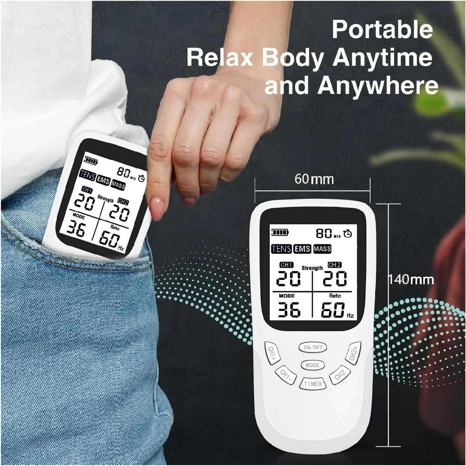 3-in-1 Muscle Stimulator with 36 Modes Massage Therapy Machine
