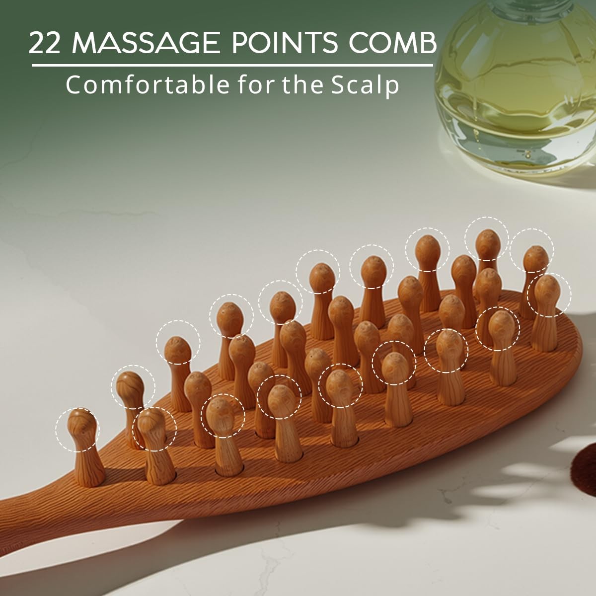 Wooden Scalp Massage Comb – Sandalwood Head Massager Tool, Gua Sha Brush for …