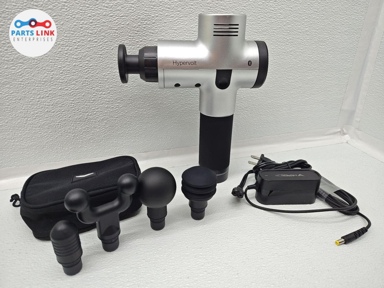 Hyperice Hypervolt Silver Bluetooth Percussion Massage Gun Device Set
