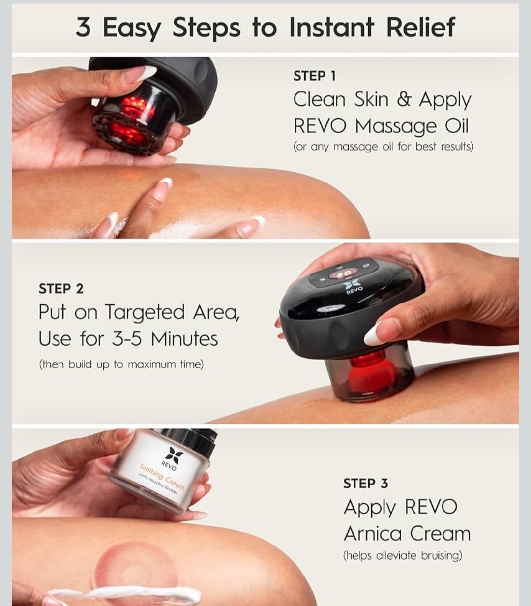 REVO Smart Cup The Original 4-in-1 Smart Cupping Therapy Massager 2 Pack