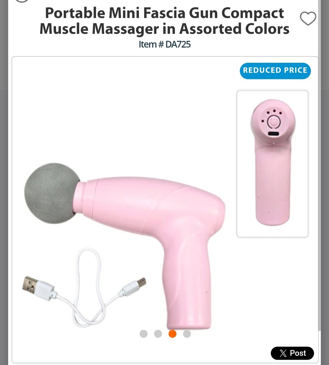 Mini Fascia Gun Massage Gun Handheld Full Body Massager White, 1 Head