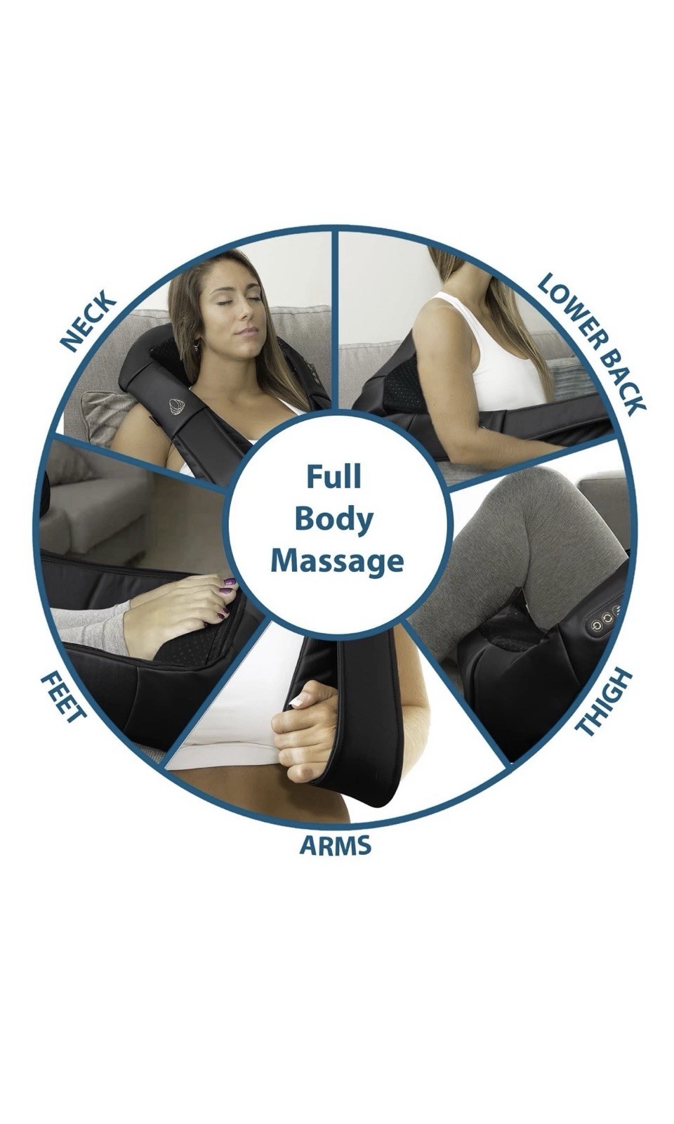 InvoSpa Shiatsu Back Shoulder and Neck Massager with Heat – Deep