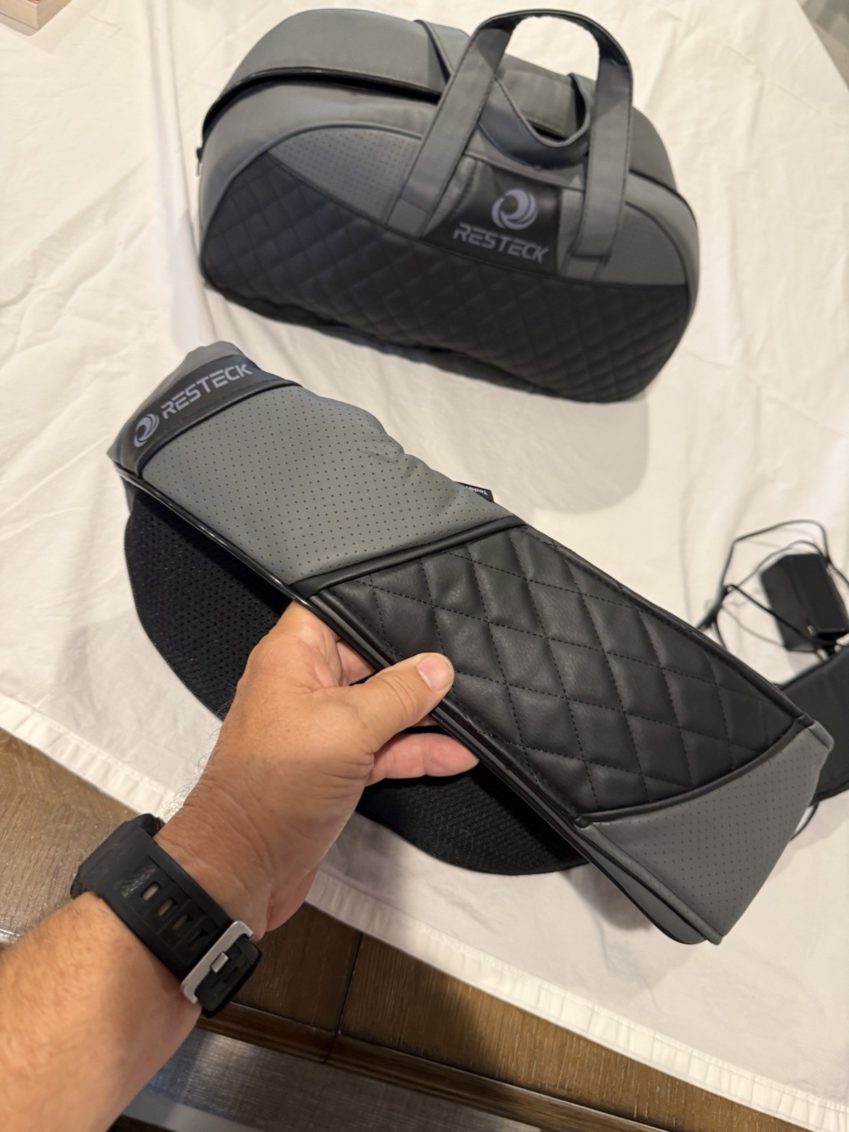 Resteck Shiatsu Massager for Neck and Back with Heat And Carry Bag Adjustable