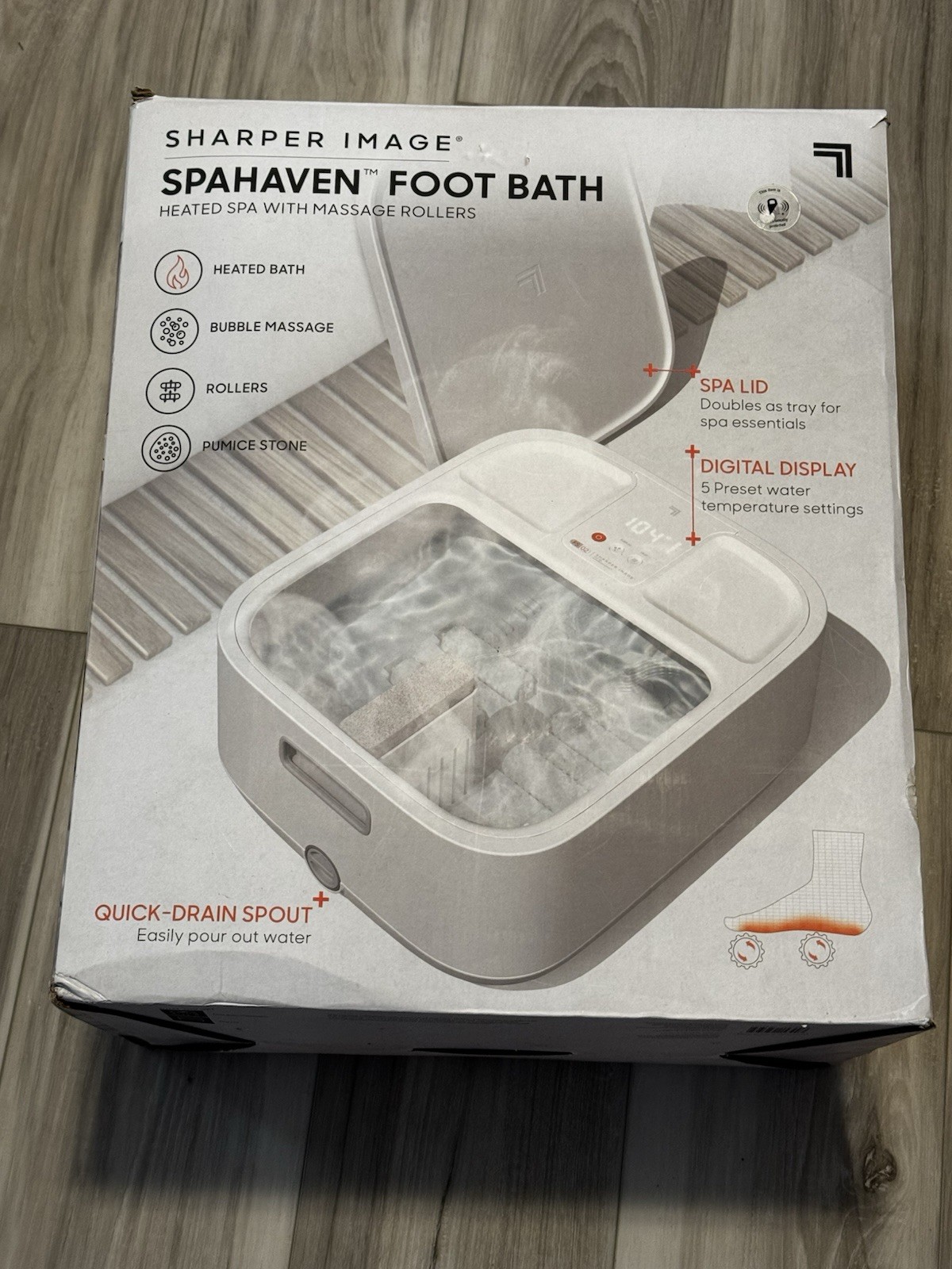 Sharper Image Spa Haven Foot Bath Heated with Rollers and LCD Display