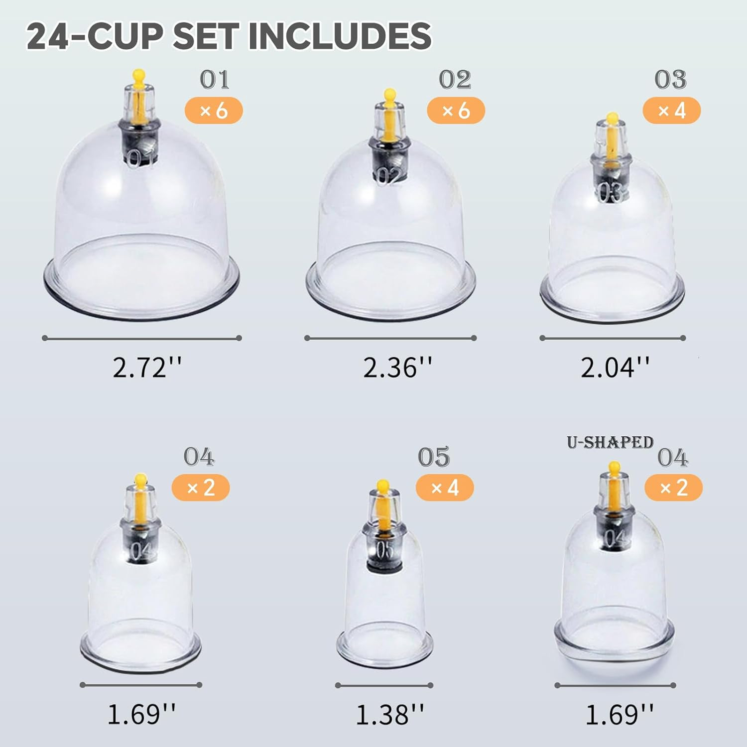 Cupping Set Massage Therapy Cups Cupping Kit for Body Cellulite 24 Suction Cups