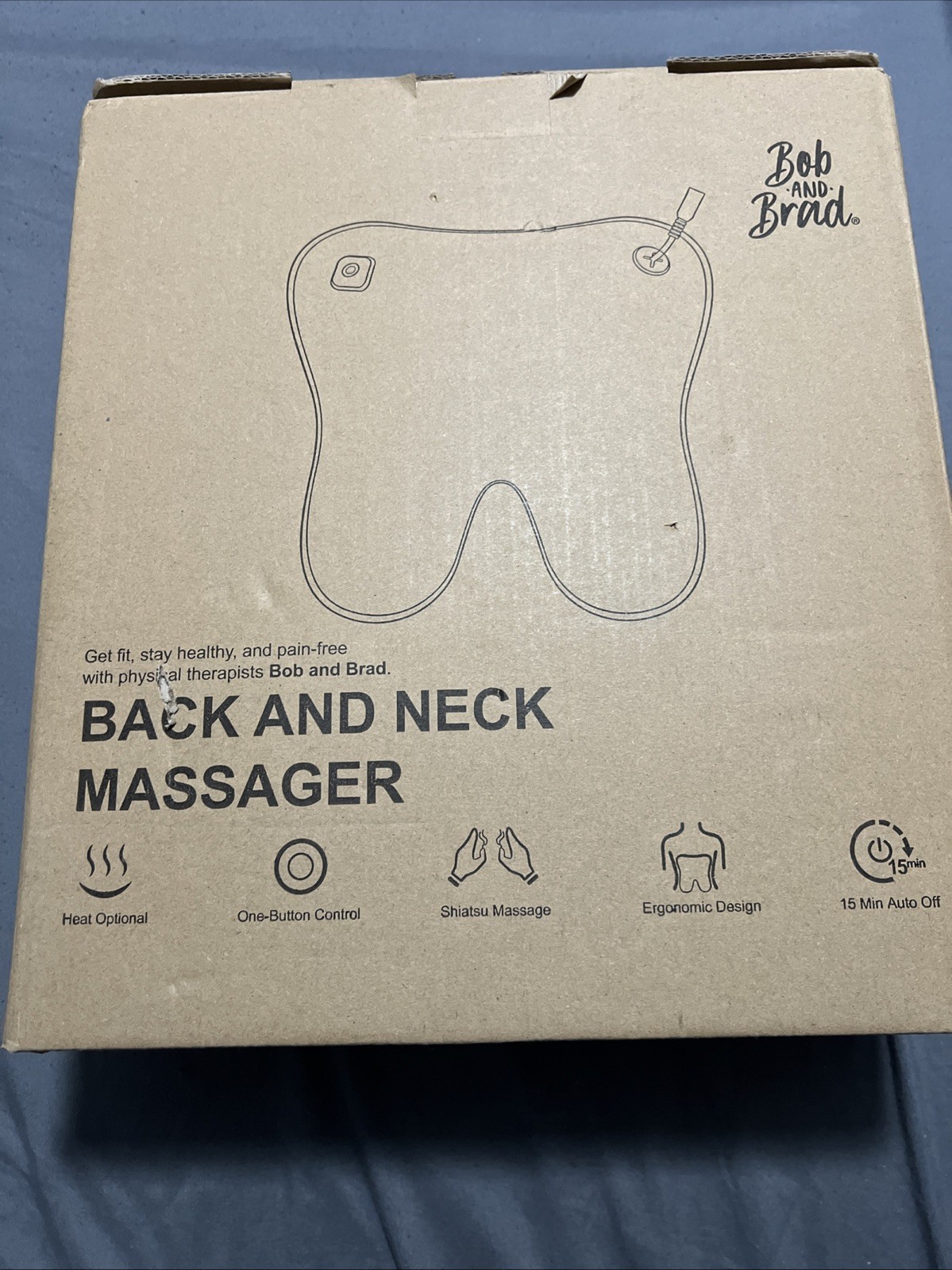Bob And Brad Back And Neck Massager, Body Massager, Shiatsu, Heat, Auto Off, NIB
