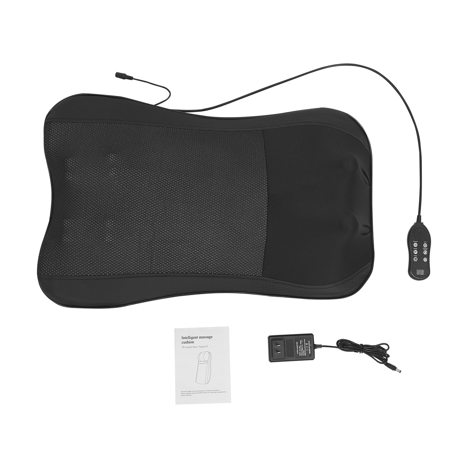 Electric Back & Neck Massager With Heat, 3-Level Multi-Zone Wired Controller