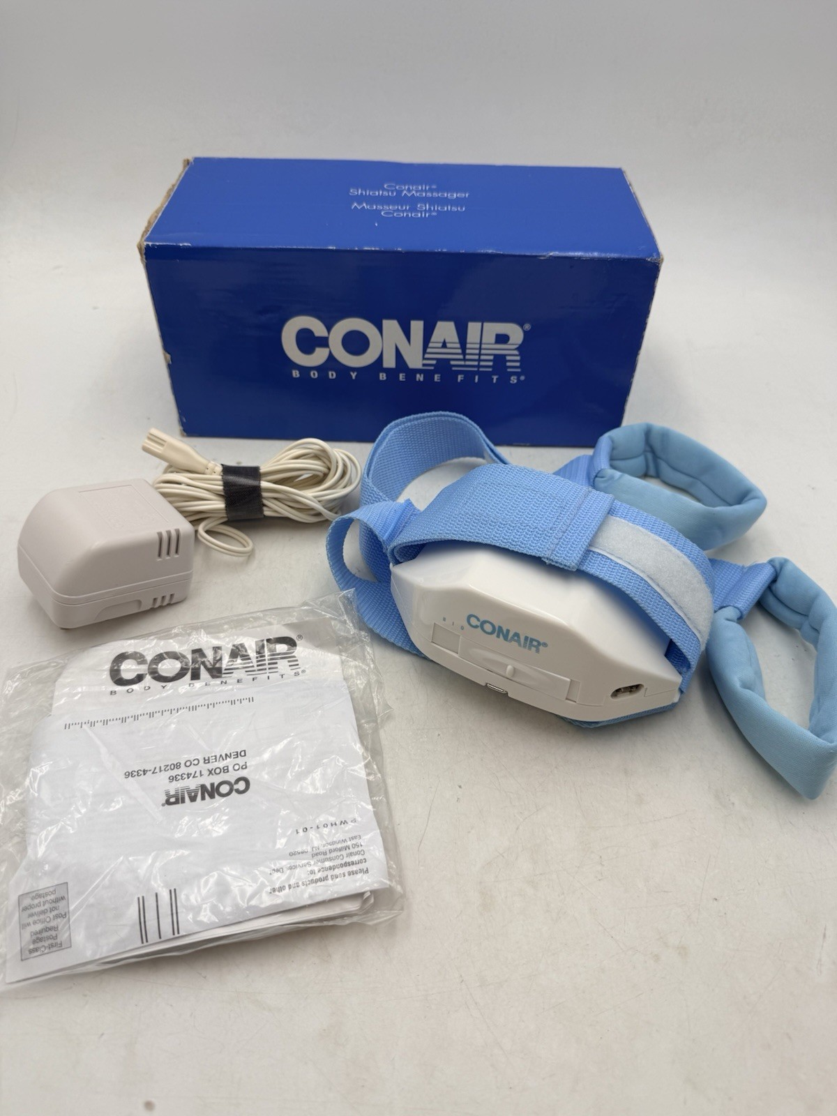 Vtg Conair Personal Handheld Shiatsu Massager PS1L Multi speed Excellent In Box
