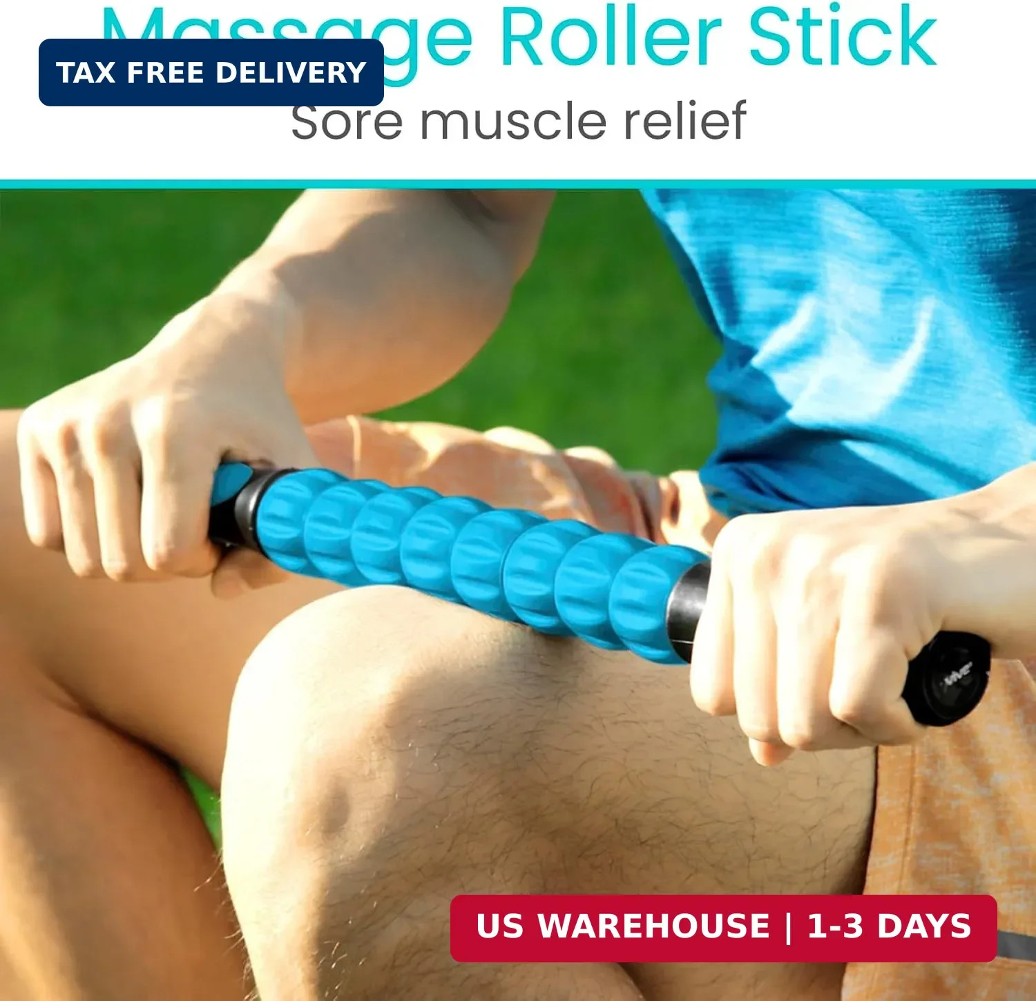 Vive Massage Stick Roller for Muscle, Back, Legs – Deep Tissue Body Fascia Massa