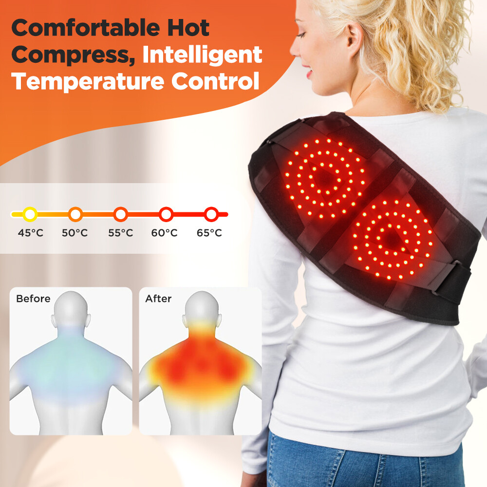 Red Light Therapy Massage Belt Electric Heated with Back Support Waist Vibration