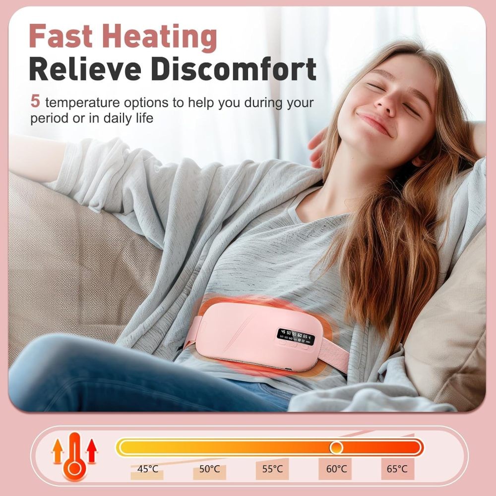 Heating Pad Massage Period Pain Relieve Therapy Menstrual Cramp Electric Belt
