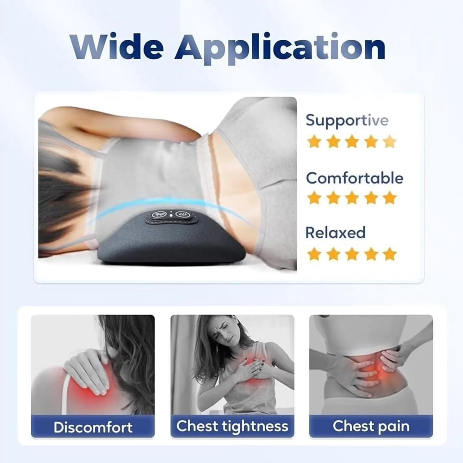 3-in-1 Back Massager Cushion Neck Shoulder Massage with Heat Gray