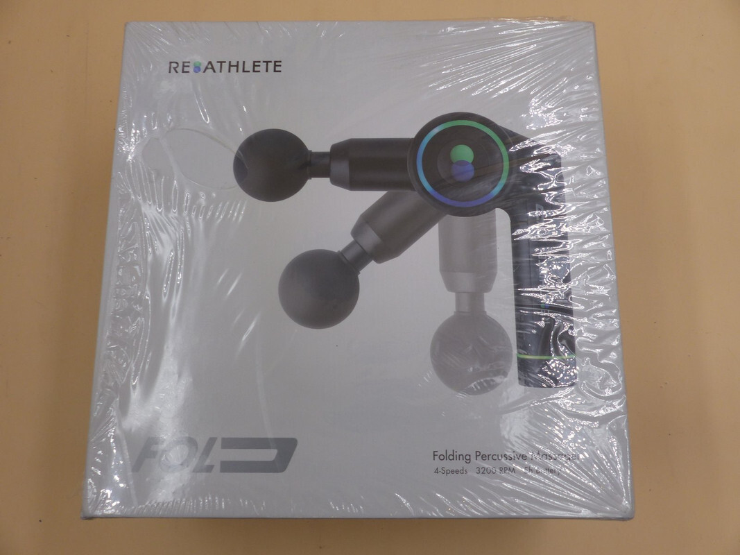 REATHLETE FOLD INTERCHANGEABLE FOLDING PERCUSSION MASSAGER 3200RPM 5H BATTERY