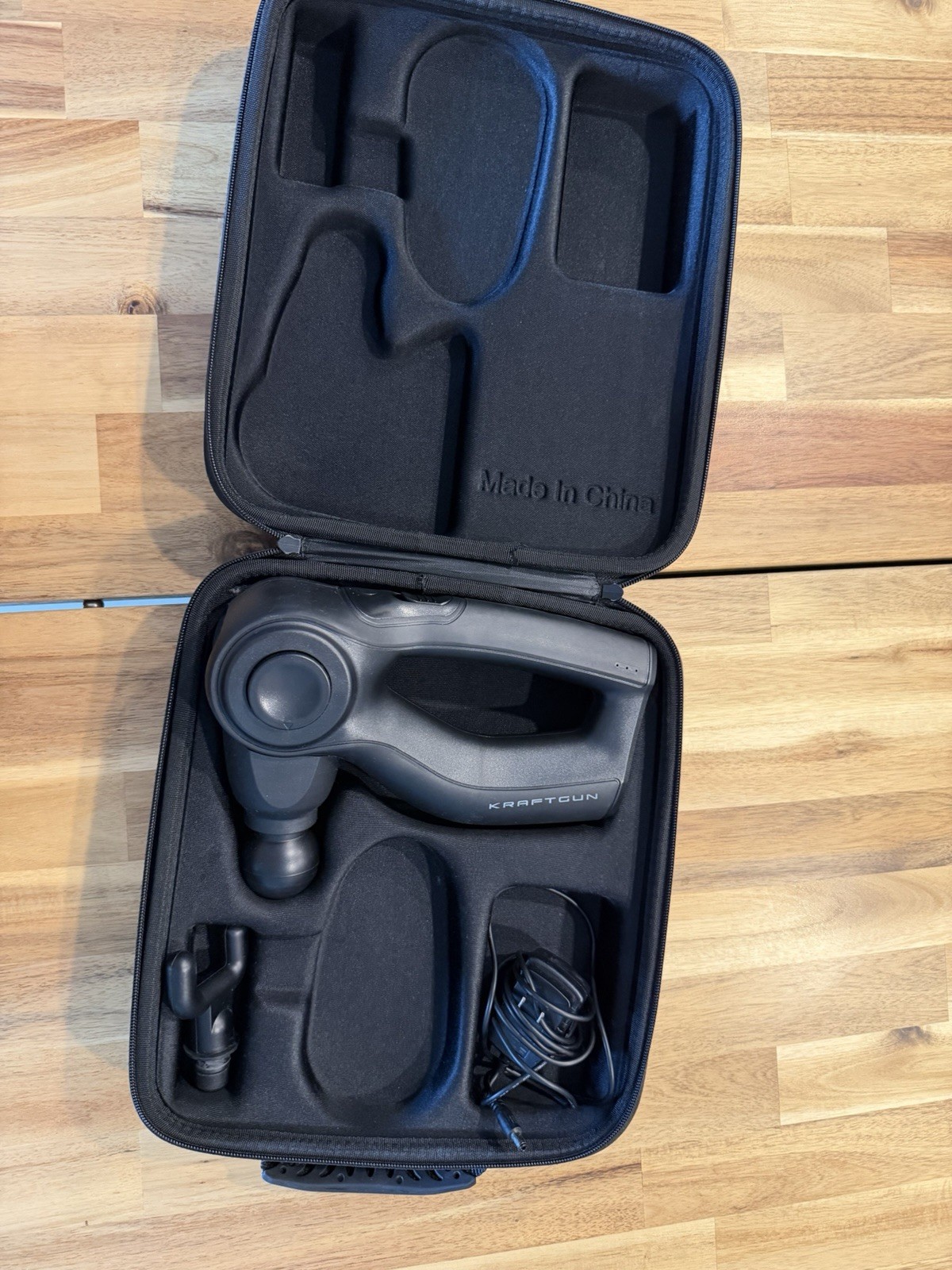 KRAFTGUN Percussion Massage Gun Cordless Rechargeable Black w/ Case Charger