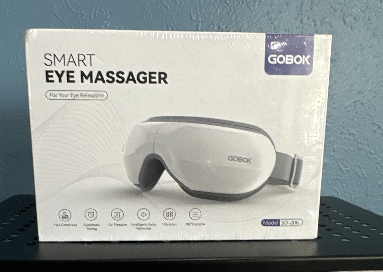 GOBOK SD-206 Electric Eye Massager Heated Rechargeable Foldable White Gray