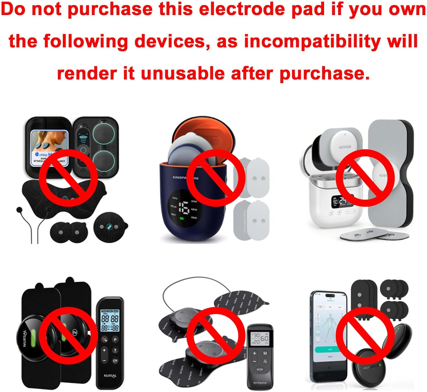 Tens Unit Wireless Electrode Pads 4 Pack, with Standard 3.5Mm Snap-In Connector