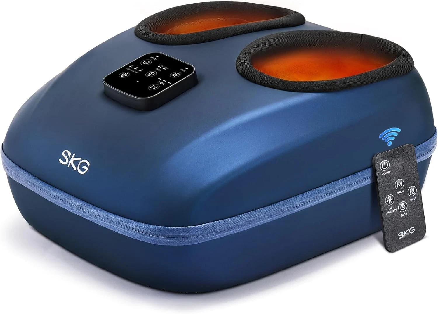 SKG Foot Massager with Heat and Remote 3 Levels Compression YS100 Dark Blue New