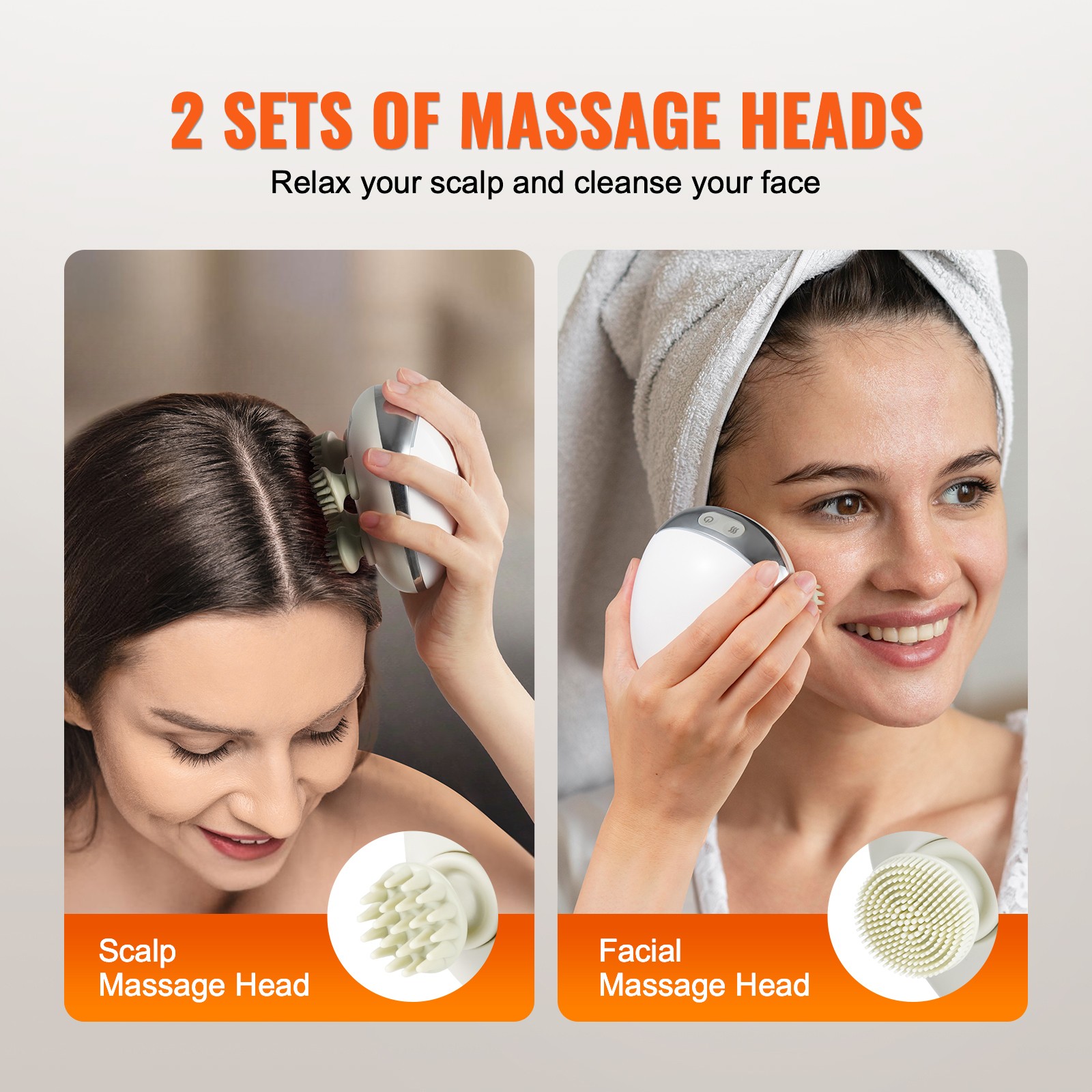 Uimoso Electric Scalp Massager with Heat Rechargeable Head Massager Waterproof